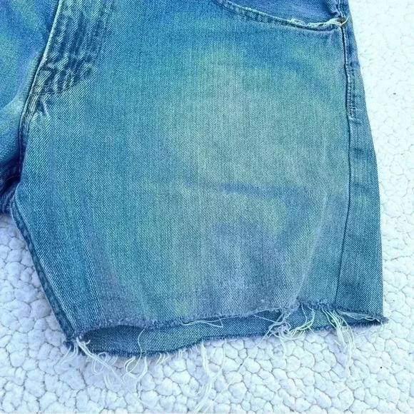 Polo R. Lauren Boyfriend Classic Fit Med Wash Faded Cutoff Jean Shorts Size 35 - Picture 7 of 14